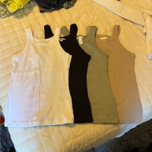 Set of Four H&M Ribbed Tank Tops